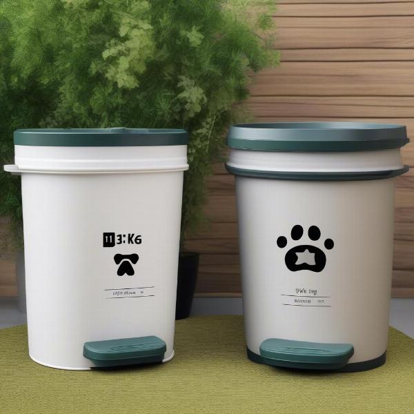 15kg Dog Food Bin Size Comparison