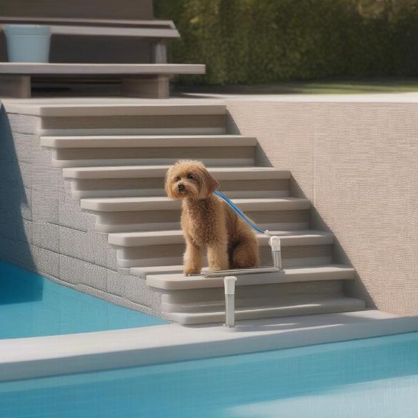 Above ground pool steps suitable for small dog breeds