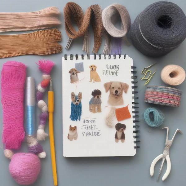 Adding fringe to a dog notebook