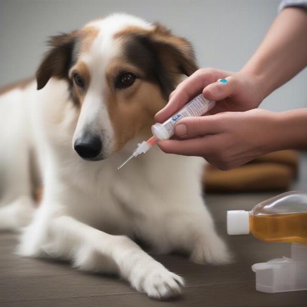 Giving Pyrantel Pamoate to a Dog