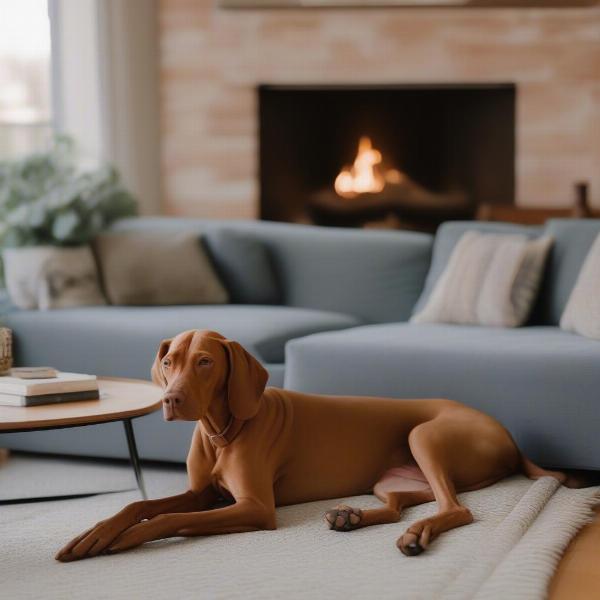 Adopted Vizsla settling into new home