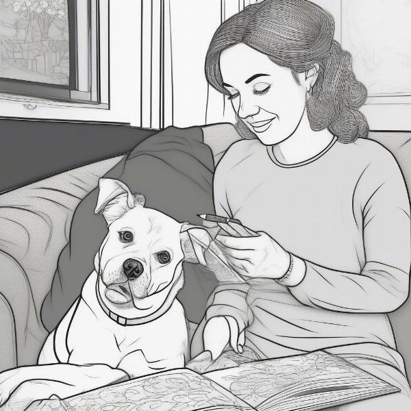 Adult Coloring Pages Dog Stress Relief