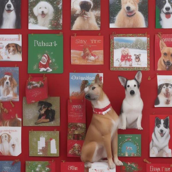 Various dog advent calendars on display.