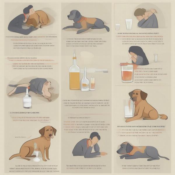 Symptoms of alcohol toxicity in dogs