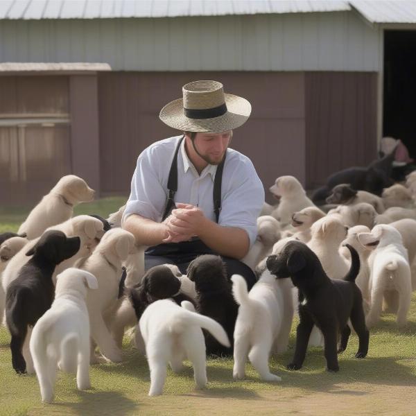 Amish Breeder with Puppies