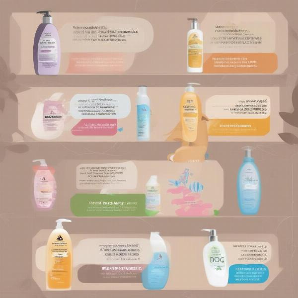 Various antifungal dog shampoos