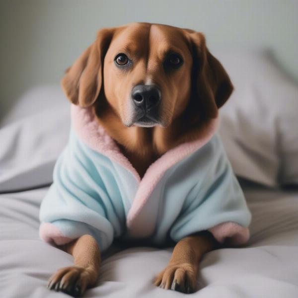 Anxious Dog in Onesie