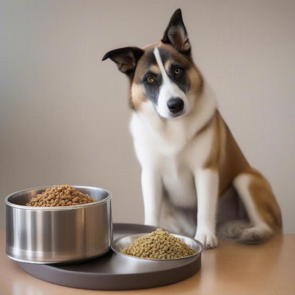 Asian Shepherd Dog eating healthy food