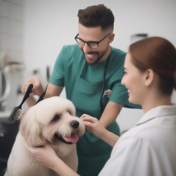 Asking Questions to a Dog Groomer