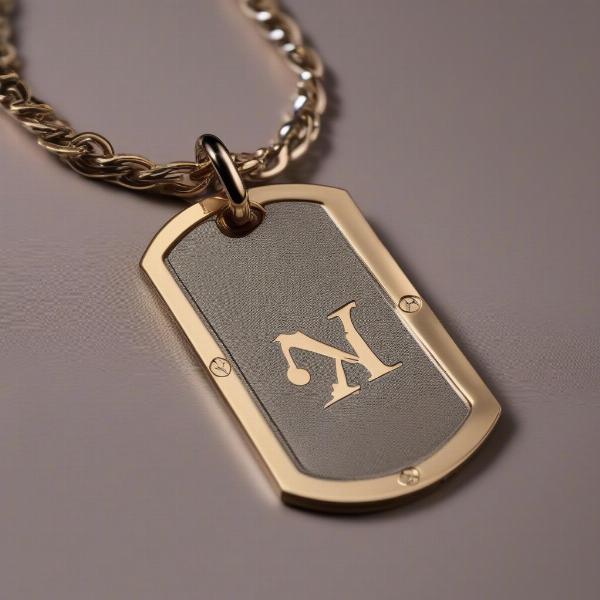 Authentic Louis Vuitton Dog Tag Details