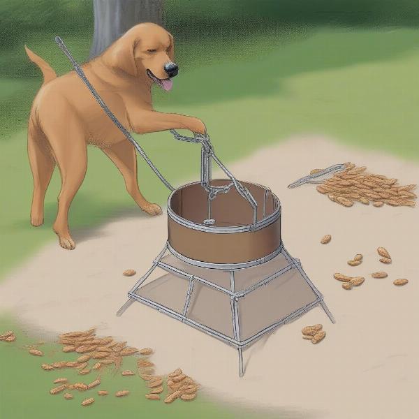 Baiting a Live Animal Trap with Dog Food