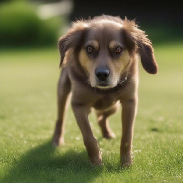 Dog struggling with constipation and producing balloon-like poop