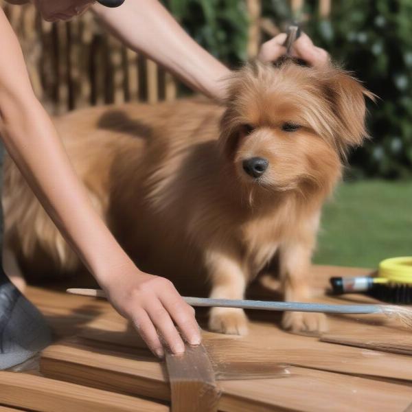 Maintaining a wooden dog pen