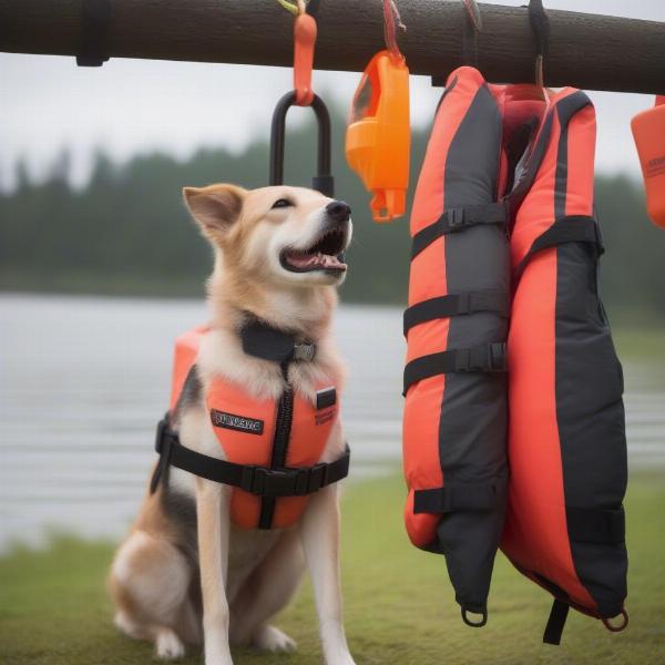 Storing a dog life jacket