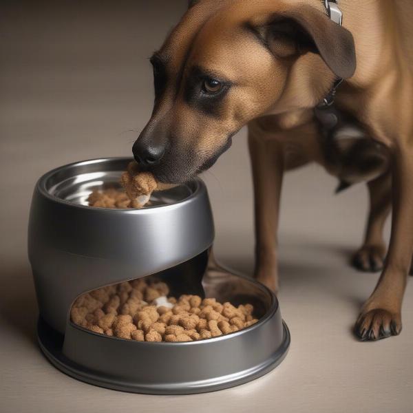 Barrel Chested Dog Eating