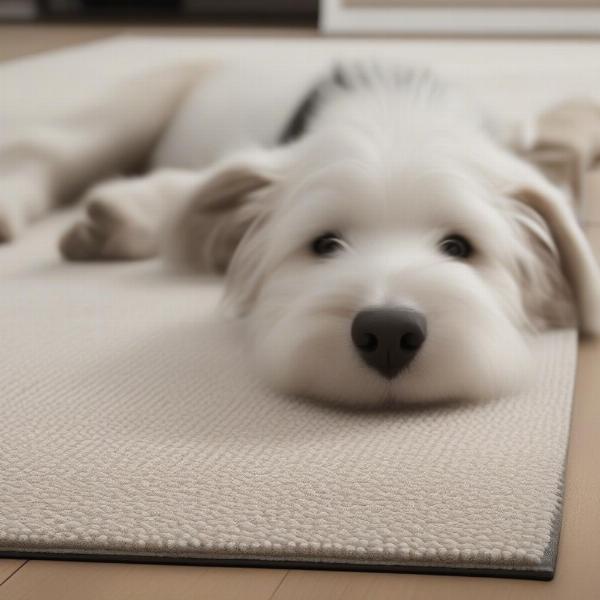 Synthetic fiber rug for dogs