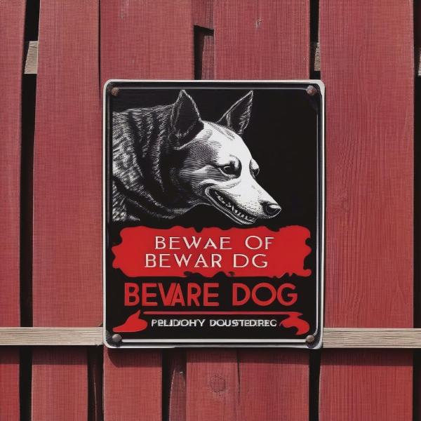 Beware Dog Sign: Aggressive Dog Warning