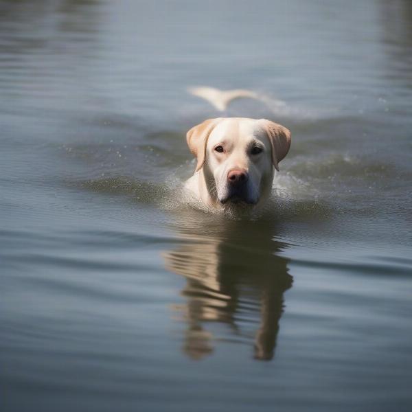 Bird dog swimming