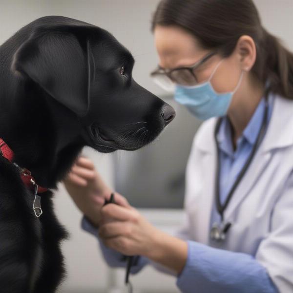 Black Dog at the Vet