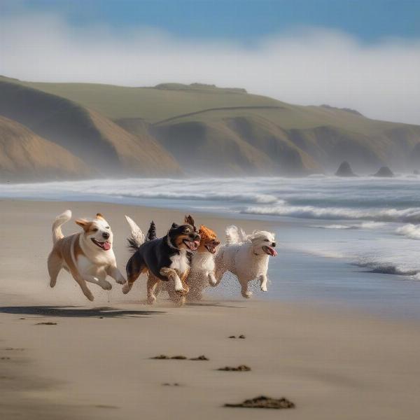 Dogs Enjoying the Beaches of Bodega Bay