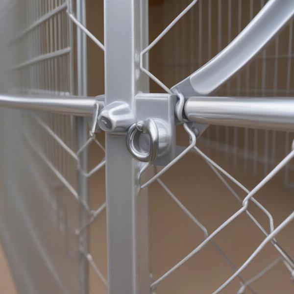 Bolt-and-nut clamps provide a sturdy and permanent solution for dog kennels.