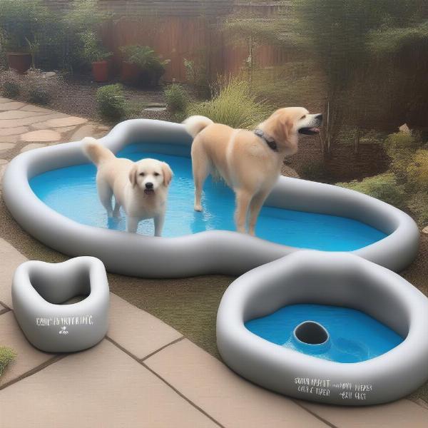 Bone Shaped Dog Pool Sizes - Various sizes to accommodate different dog breeds.