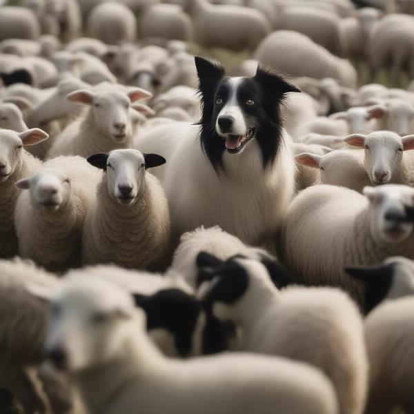 Border Collie herding sheep