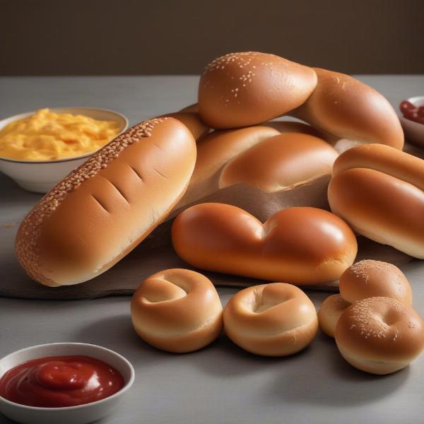 Different types of hot dog buns