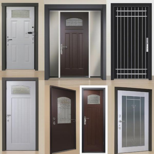 Different types of security doors with integrated dog doors