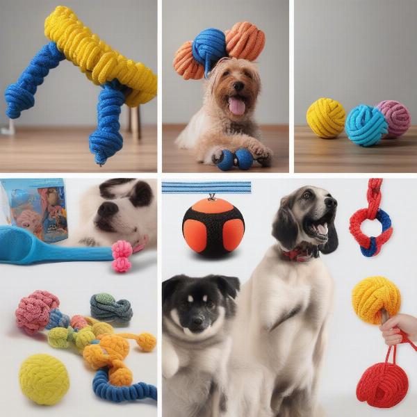 Different types of dog toys