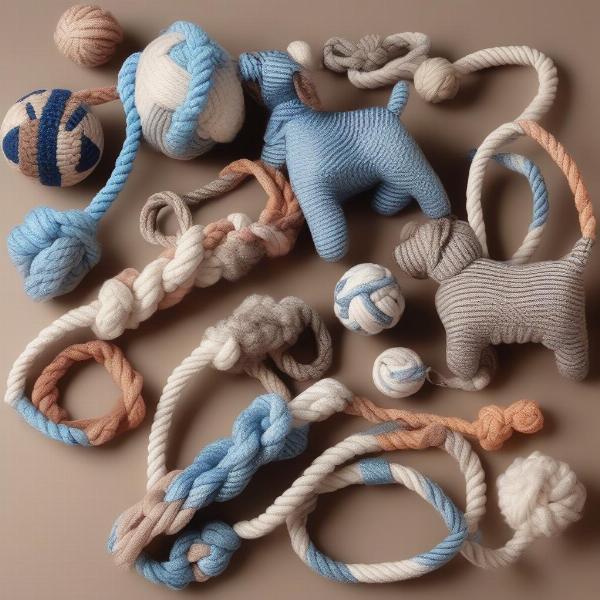 Different types of interactive rope toys