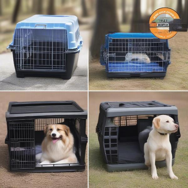 Different types of travel crates for dogs