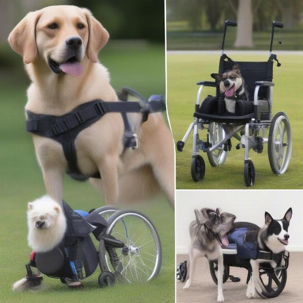 Different types of dog wheelchairs