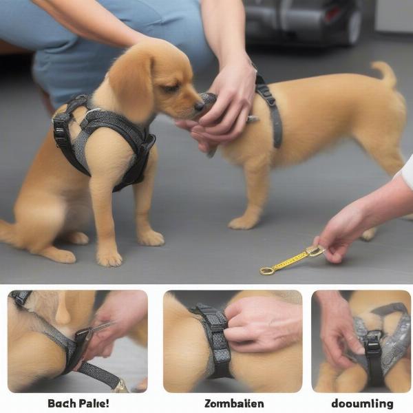 How to put on and adjust a harness for a small dog