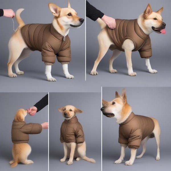 How to put a snowsuit on a dog