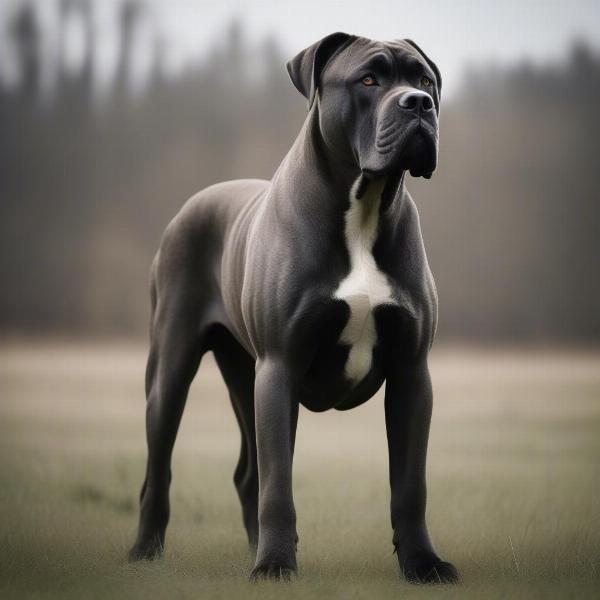 Cane Corso standing proudly