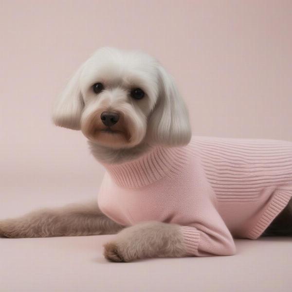 Close-up of a cashmere dog sweater