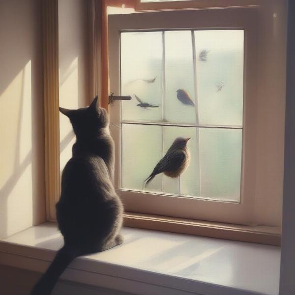 Cat Ignoring Owner and Looking Out the Window