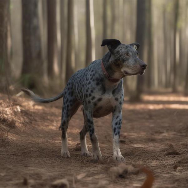 Catahoula Leopard Dog Hunting a Pig