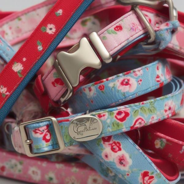 Different Cath Kidston dog collar materials