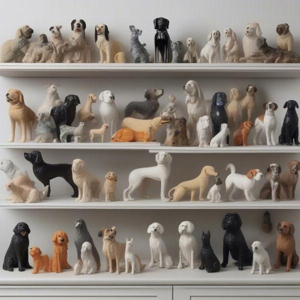 Collection of ceramic dog figurines