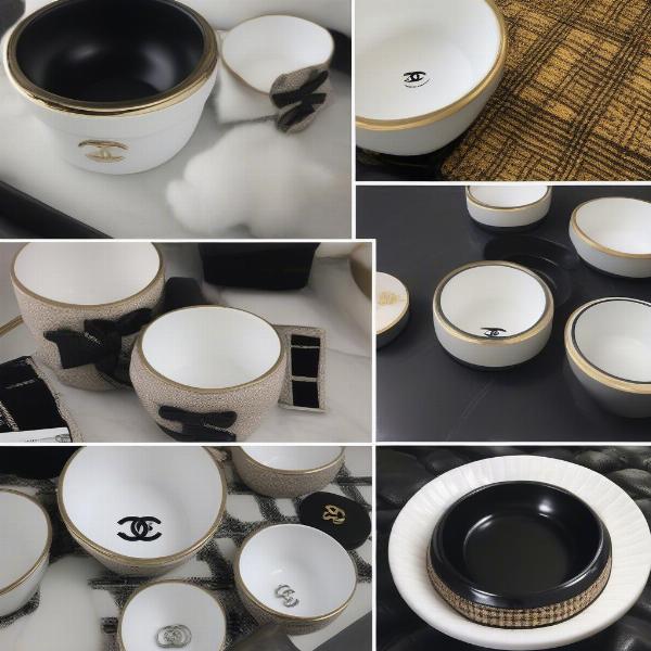 Chanel Inspired Dog Bowl Designs: Minimalist and Elegant