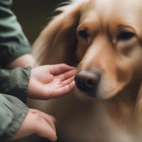 Checking Dog for Ticks