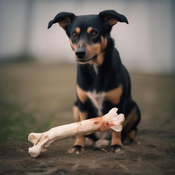 Dog choking on a chicken bone