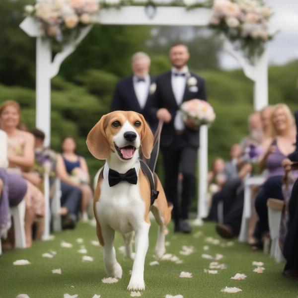 Dog in a wedding