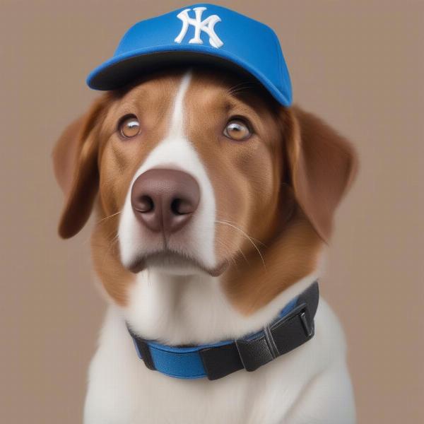 Dog wearing a baseball cap