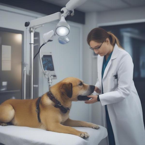 Dog at Vet Check-up