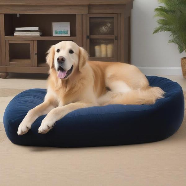 Large dog relaxing on a lounge chair