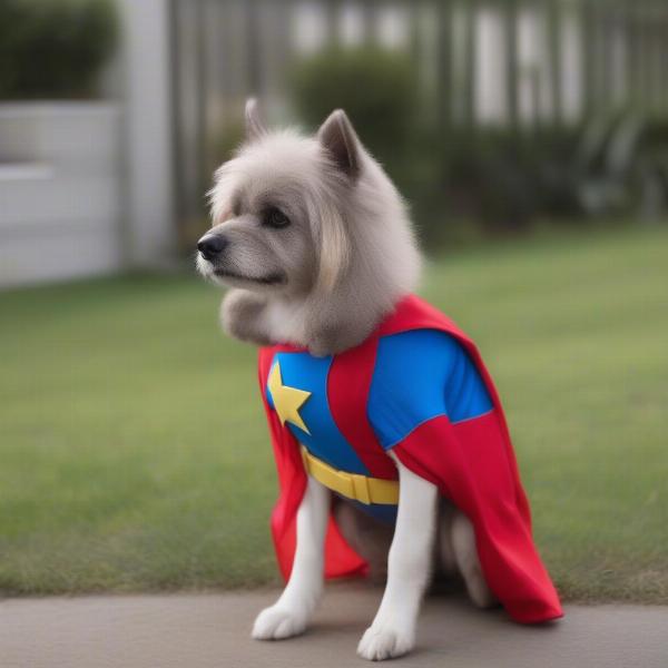 Dog Wearing a Safe Superhero Costume