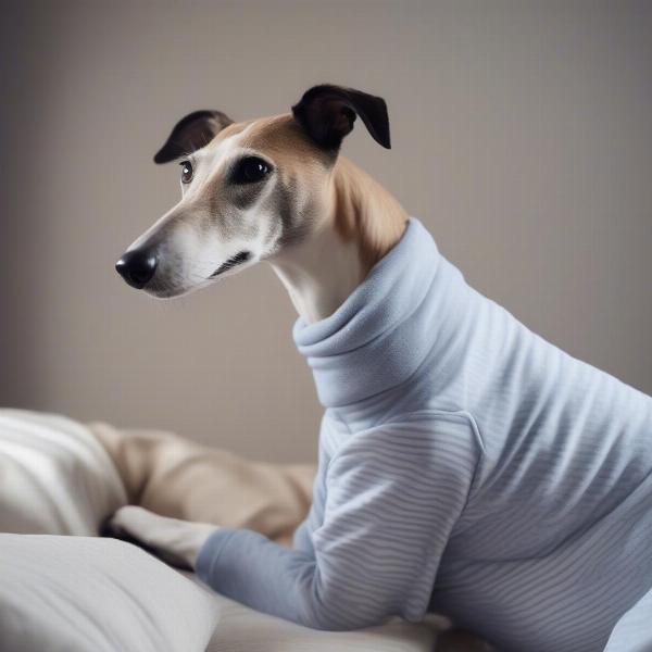 Dog wearing pajamas for anxiety relief